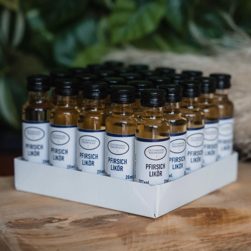 Pfirsich Likör Shots | 25 x 2CL | sonnig-leichter Party-Schnaps 20%