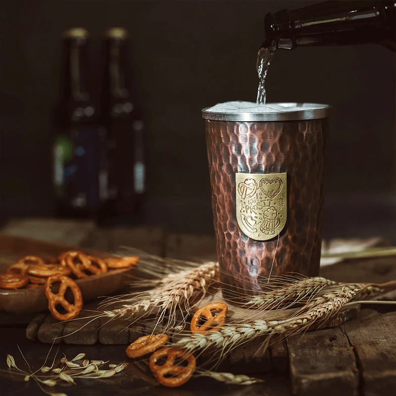Kupfer Bierkrug gehämmert