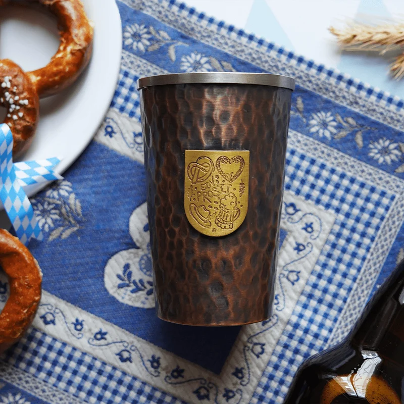 Kupfer Bierkrug gehämmert