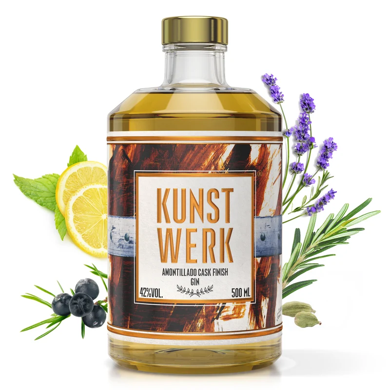 KUNSTWERK Gin - Amontillado Cask Finish - Barrel Aged Gin 500ml