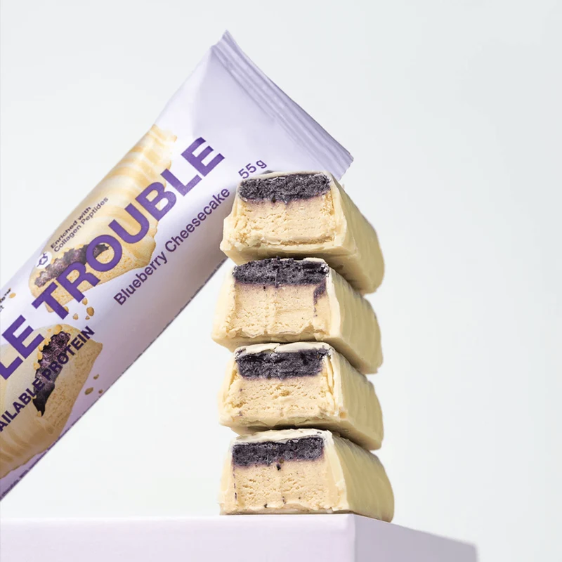 Protein Riegel Double Trouble Heidelbeere-Käsekuchen