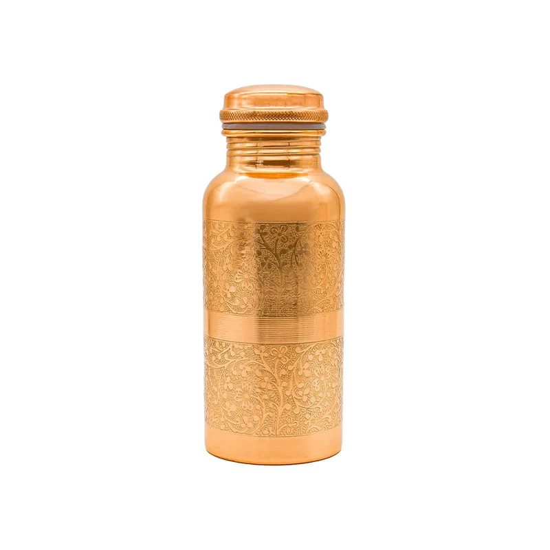 Kupferflasche mit Blumenmuster
