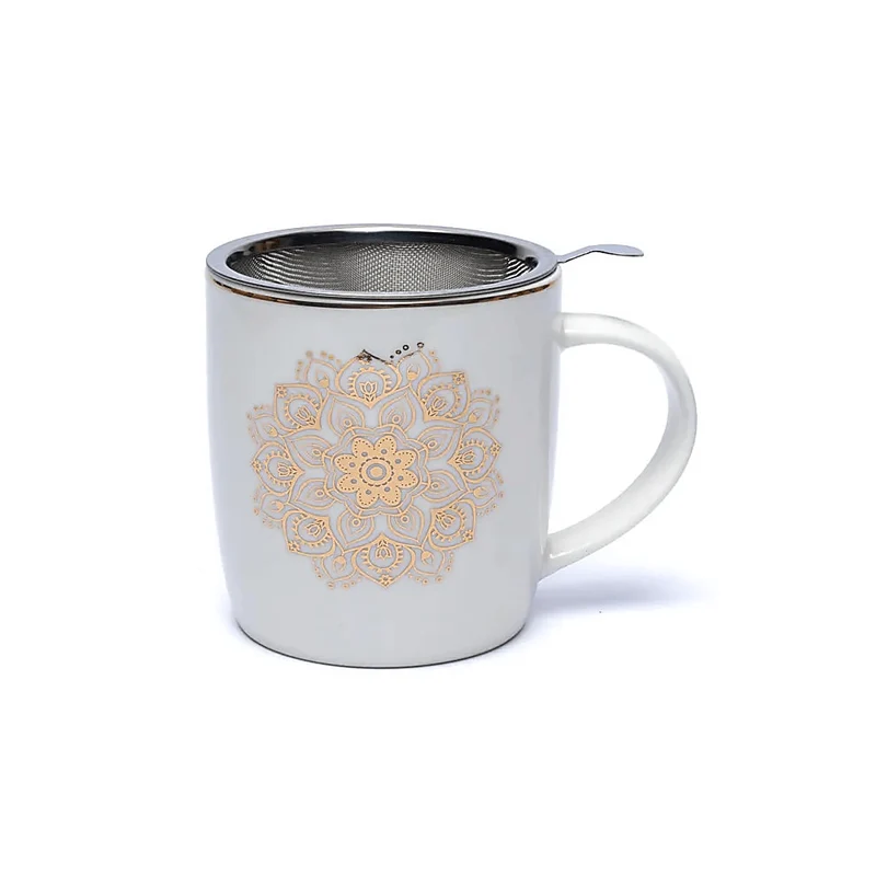 Teetasse mit Sieb Mandala