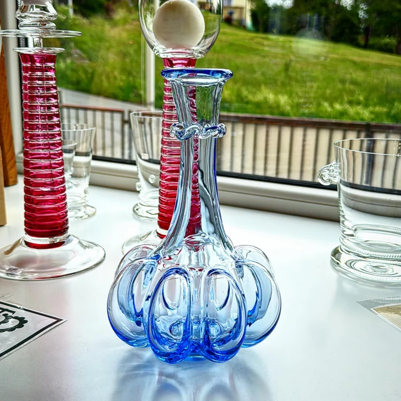 KÜRBISFLASCHE hellblau, glatt - Vase 210 mm