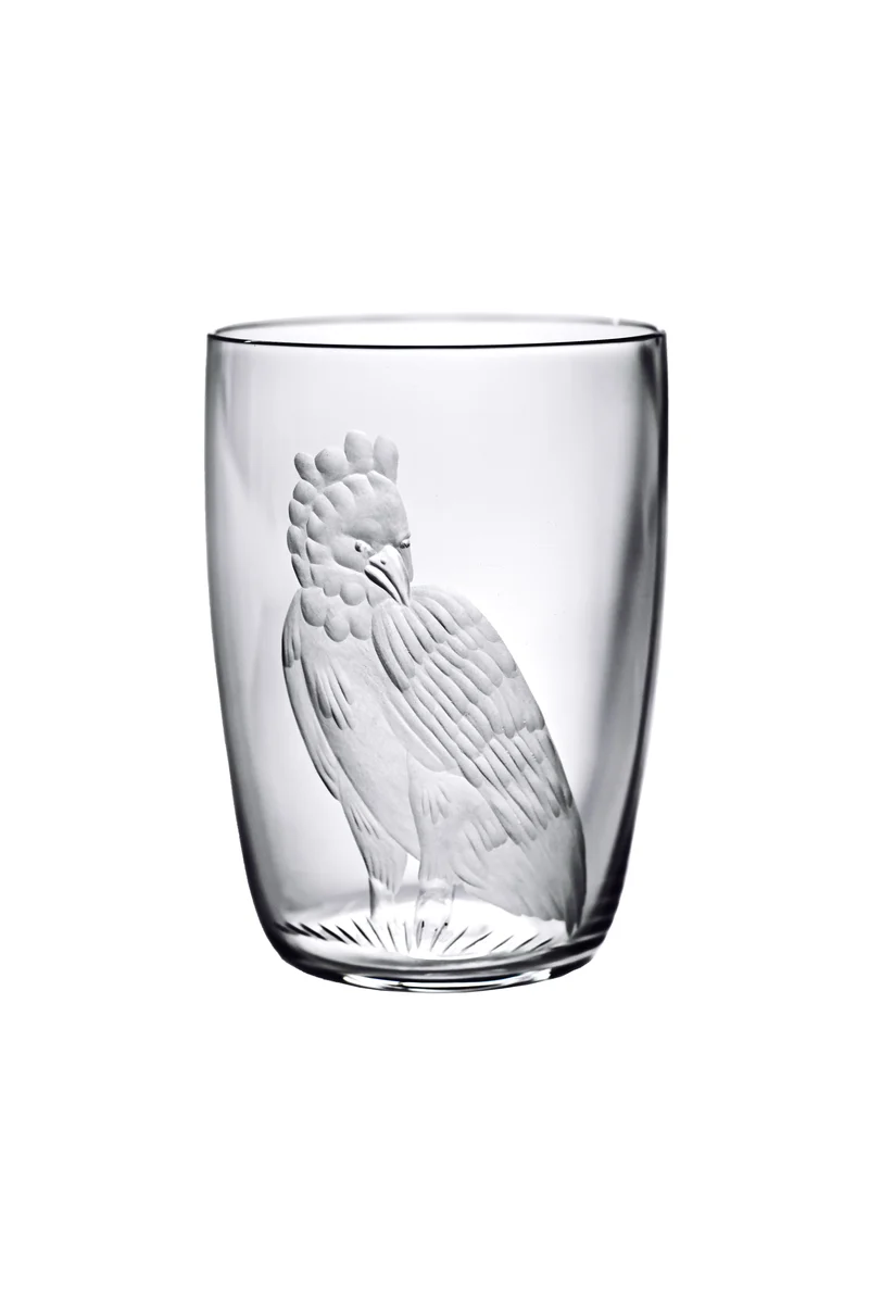 BIRDS Becher 104 mm / 4.1 in. klares Glas, Gravurbild Harpyie Adler