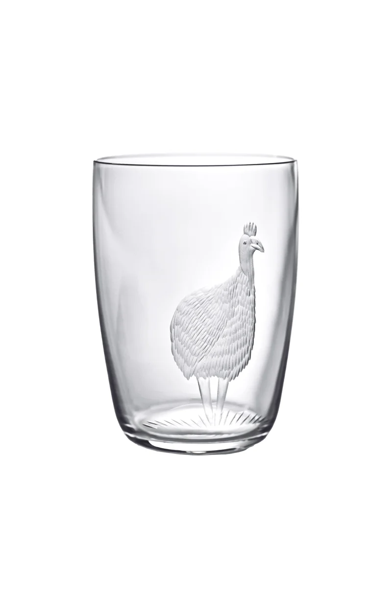 BIRDS Becher 104 mm / 4.1 in. klares Glas, Gravurbild Emu