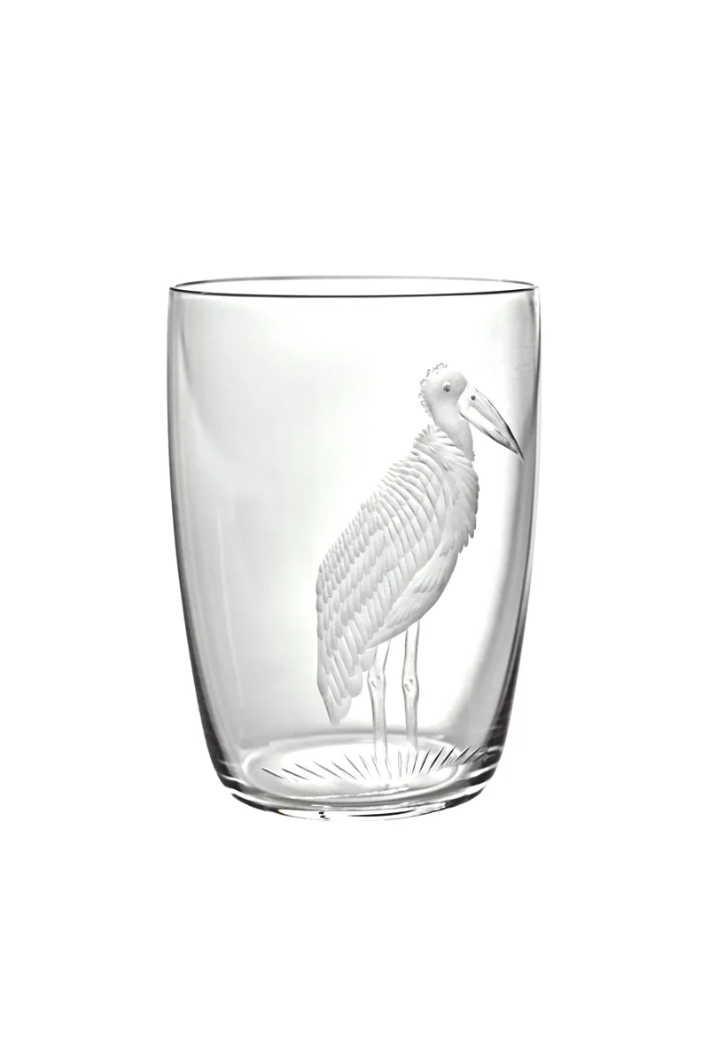 BIRDS Becher 104 mm / 4.1 in. klares Glas, Gravurbild Marabu