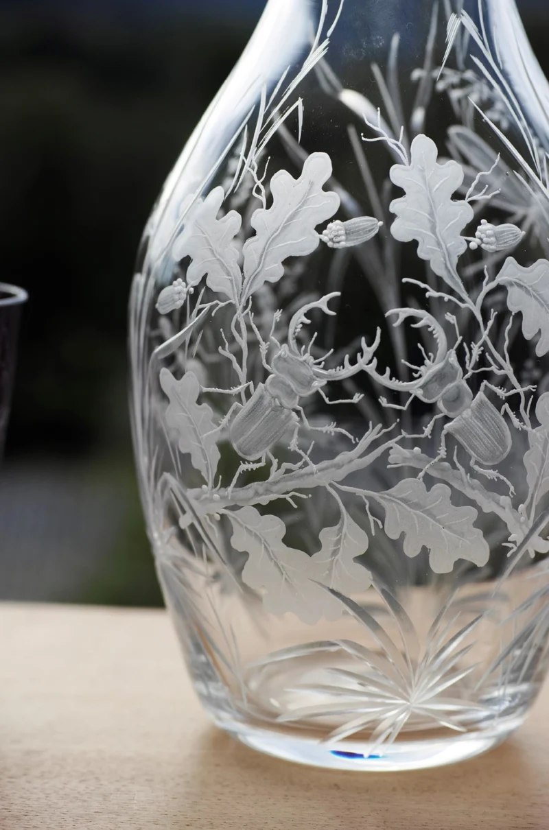 INSECTS - klares Glas, Flasche 269 mm, 1,5 Liter, Gravurbild Insekten