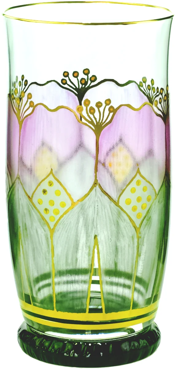 SERENADE Jugendstil Neu jagdgrün/klar, Malerei '14' - Becher 128 mm