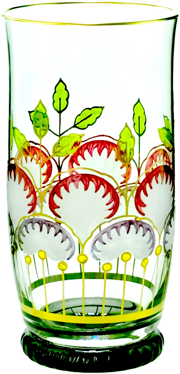SERENADE Jugendstil Neu jagdgrün/klar, Malerei '12' - Becher 128 mm