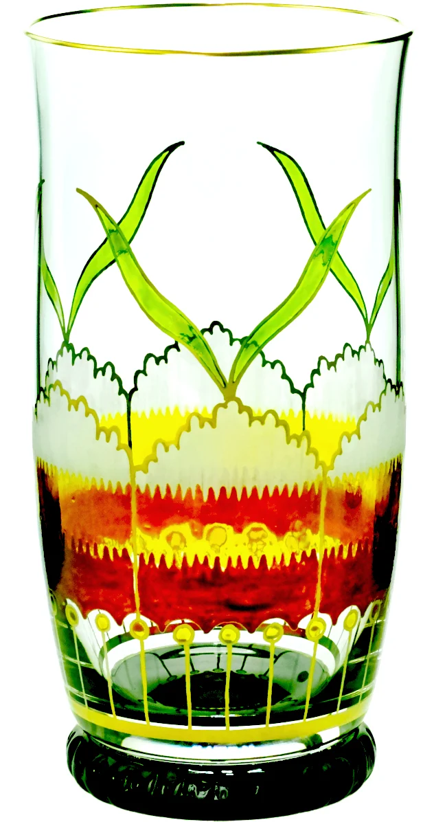 SERENADE Jugendstil Neu jagdgrün/klar, Malerei '11' - Becher 128 mm