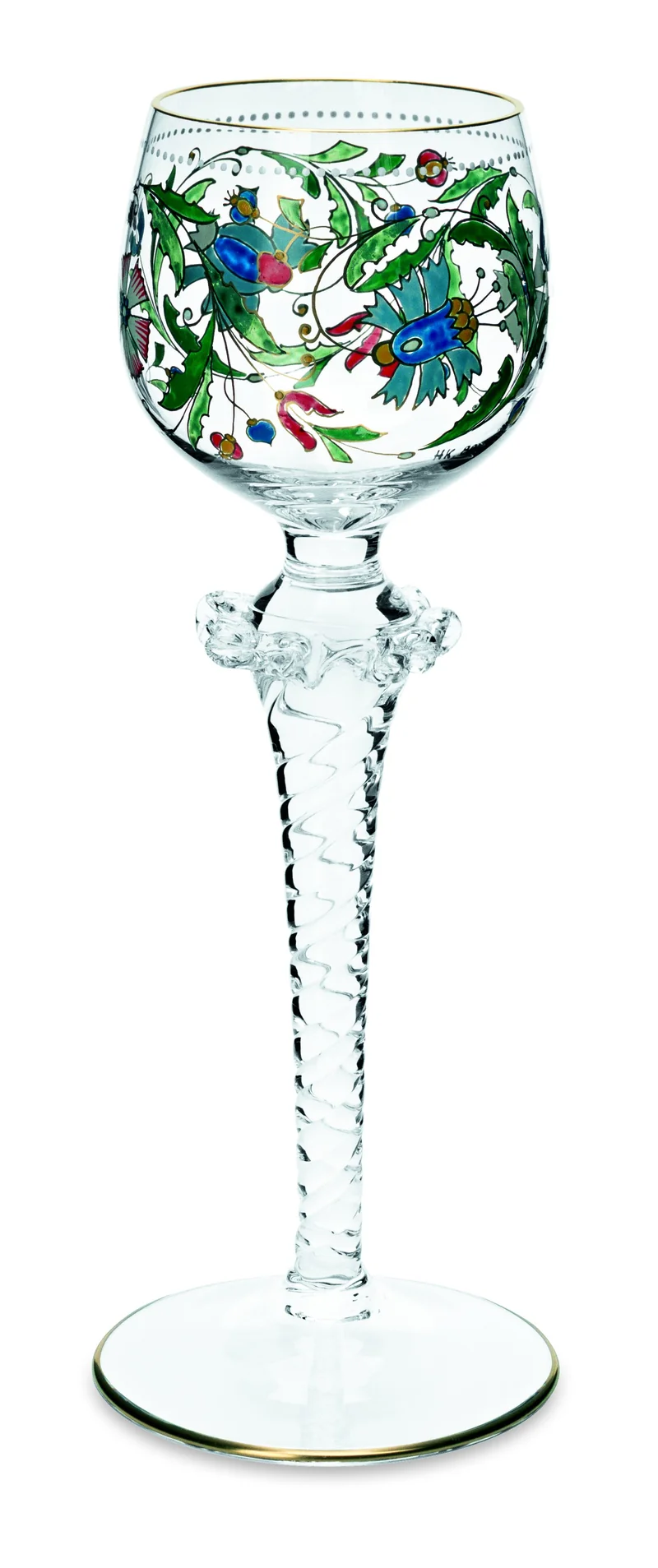 PALAIS klar, Handmalerei 'Blumenkranz' - Weinglas 203 mm (Römer) (x)