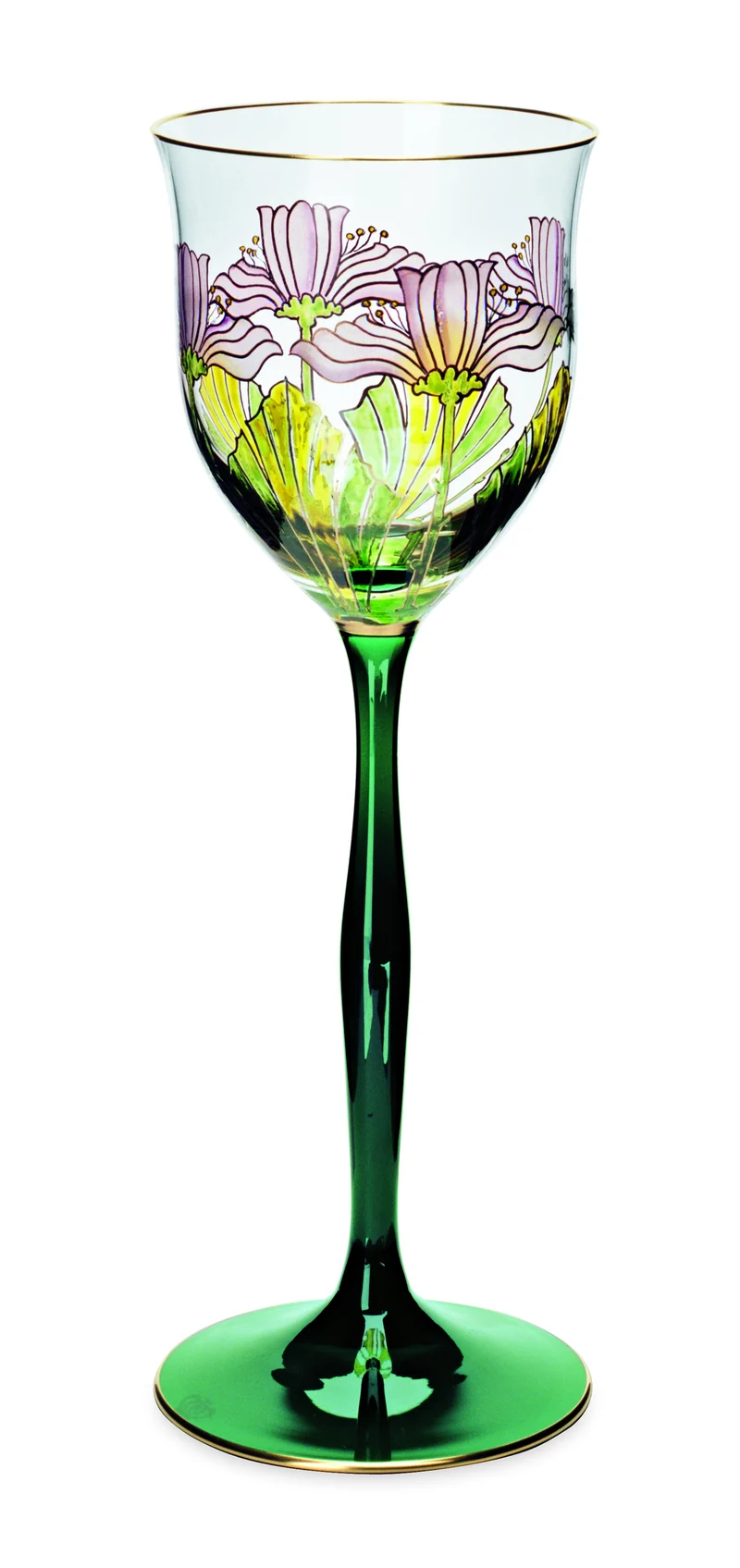 SERENADE Jugendstil Neu jagdgrün/klar Malerei 16 - Weinglas 213 mm