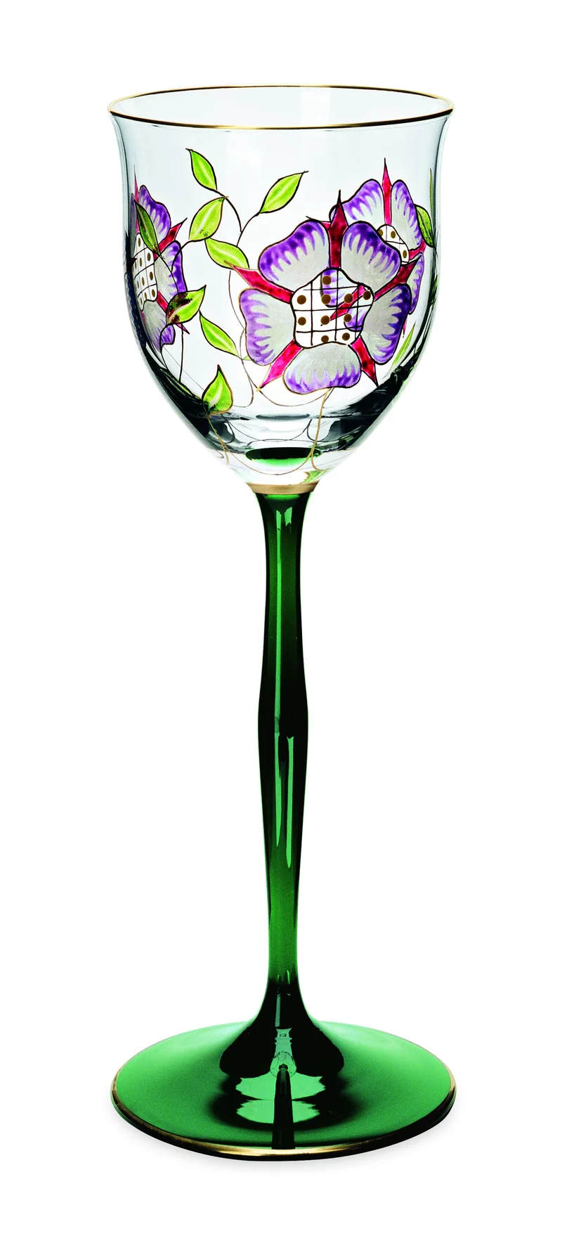 SERENADE Jugendstil Neu jagdgrün/klar, Malerei '15 - Weinglas 213 mm