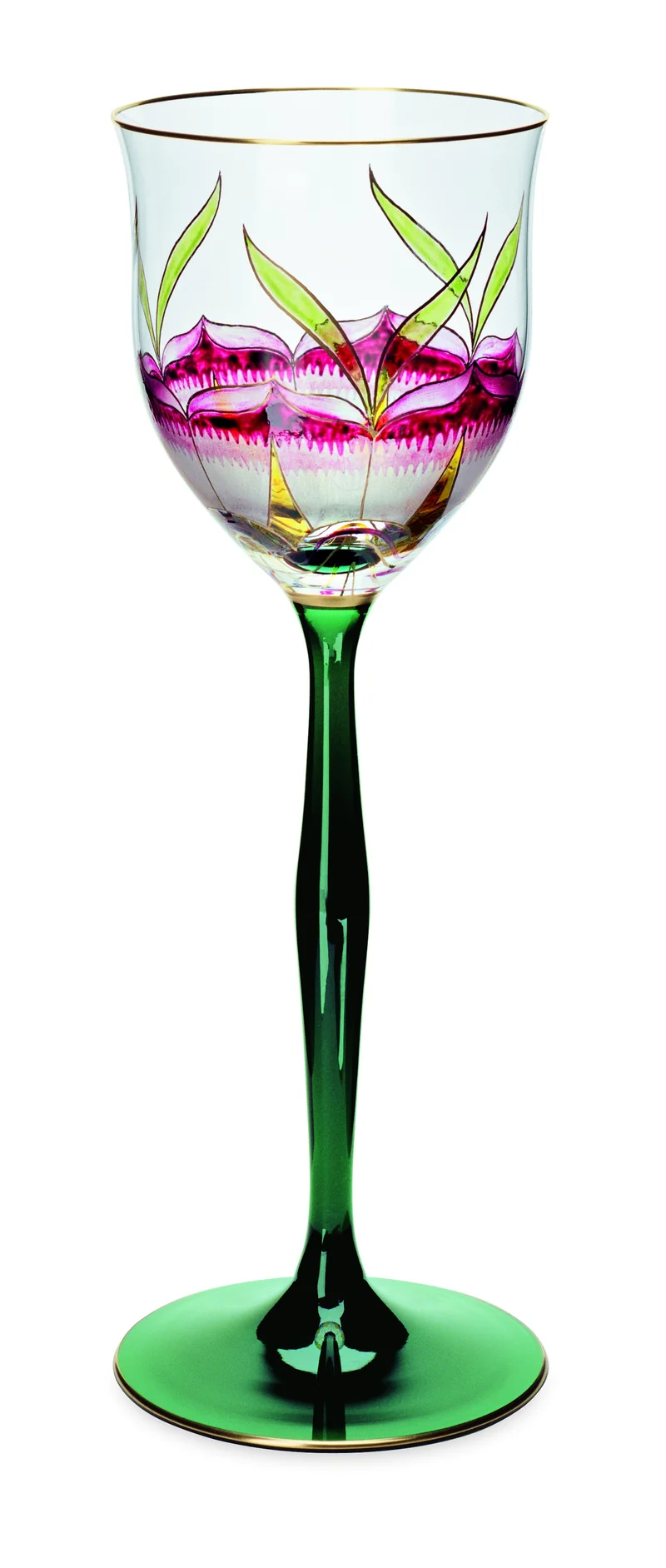 SERENADE Jugendstil Neu jagdgrün/klar, Malerei '13 - Weinglas 213 mm