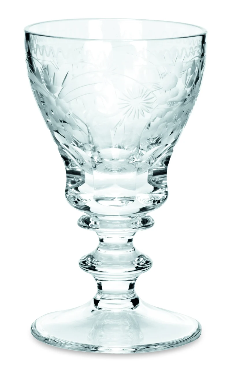 CONCORD klar, Schliff & 'Radgravur' - Likörglas 77 mm