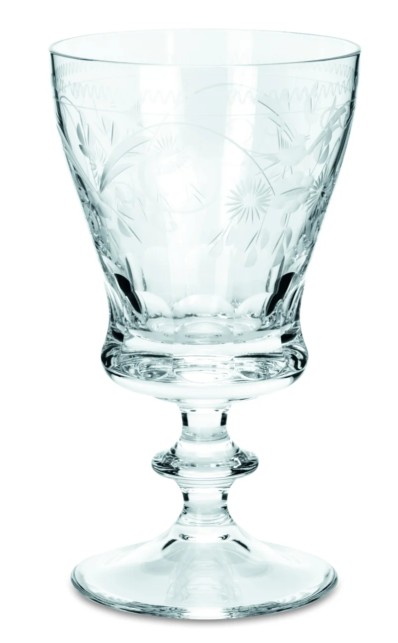 CONCORD klar, Schliff & 'Radgravur' - Weinglas 131 mm