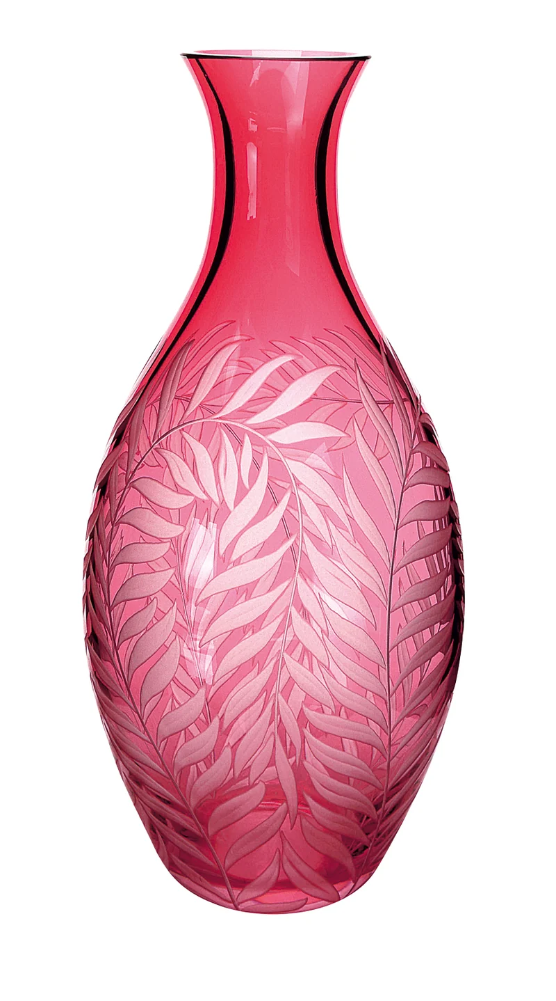 FEUILLES rubin, Gravur 'Feuilles' - Flasche 0,7 l, 260 mm