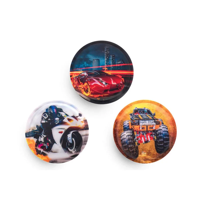 Belmil Patches mit Klettverschluss Set 3-teilig Speed Red Car 6 cm