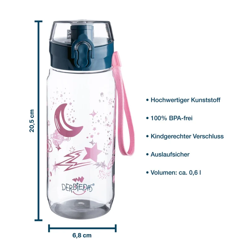 DerDieDas Trinkflasche rosa 600 ml