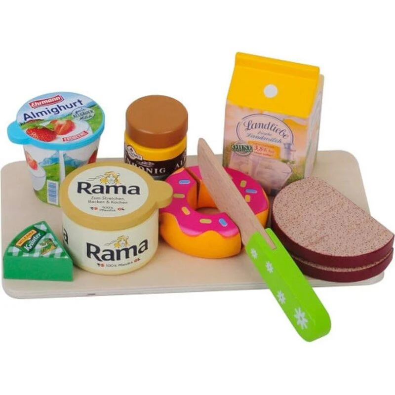 Tanner Frühstücks-Set Holz für die Puppenstube oder Kaufmannsladen
